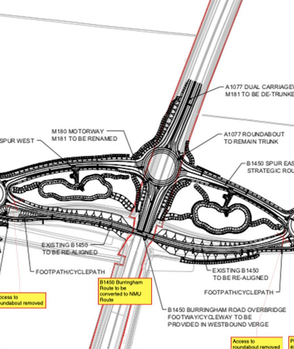 Creation of New Motorway Junctions / Roundabouts, M181